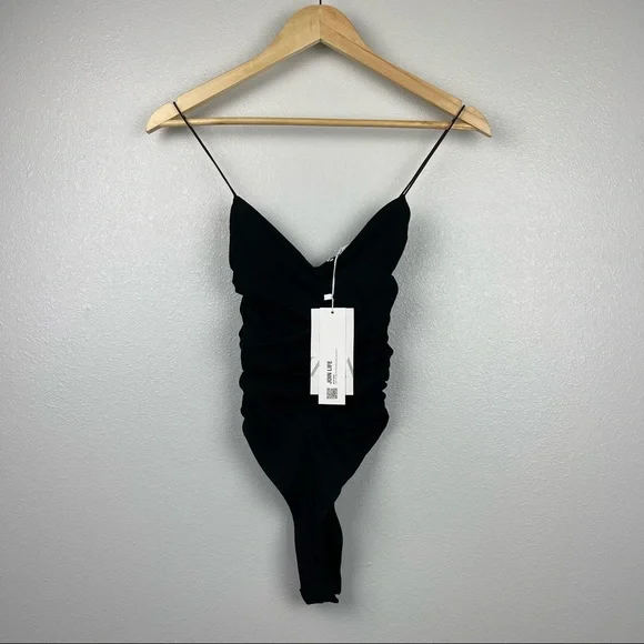 NWT ZARA Black Ruched Bodysuit Size Small - Picture 8 of 8